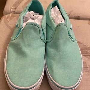 Vans Women’s Turquoise Slip-On Sneakers